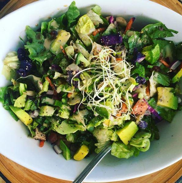 Green Salad with Yams and Rice – Sesame Yams